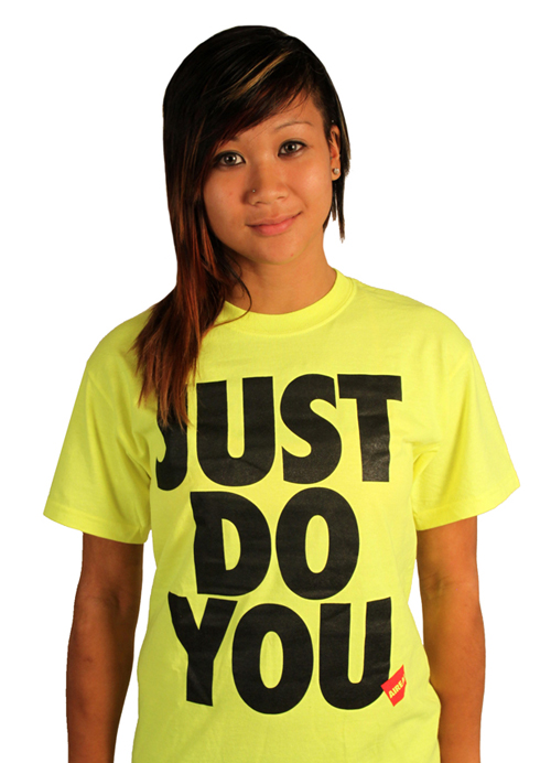 JUST DO YOU Mens Tee Shirt by AiReal Apparel in Safety Green